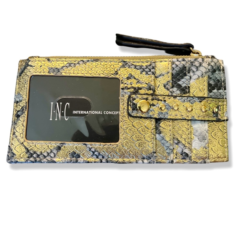 Gold wallet • INC Hazell Card Case with Change Zipper & Safety Snap